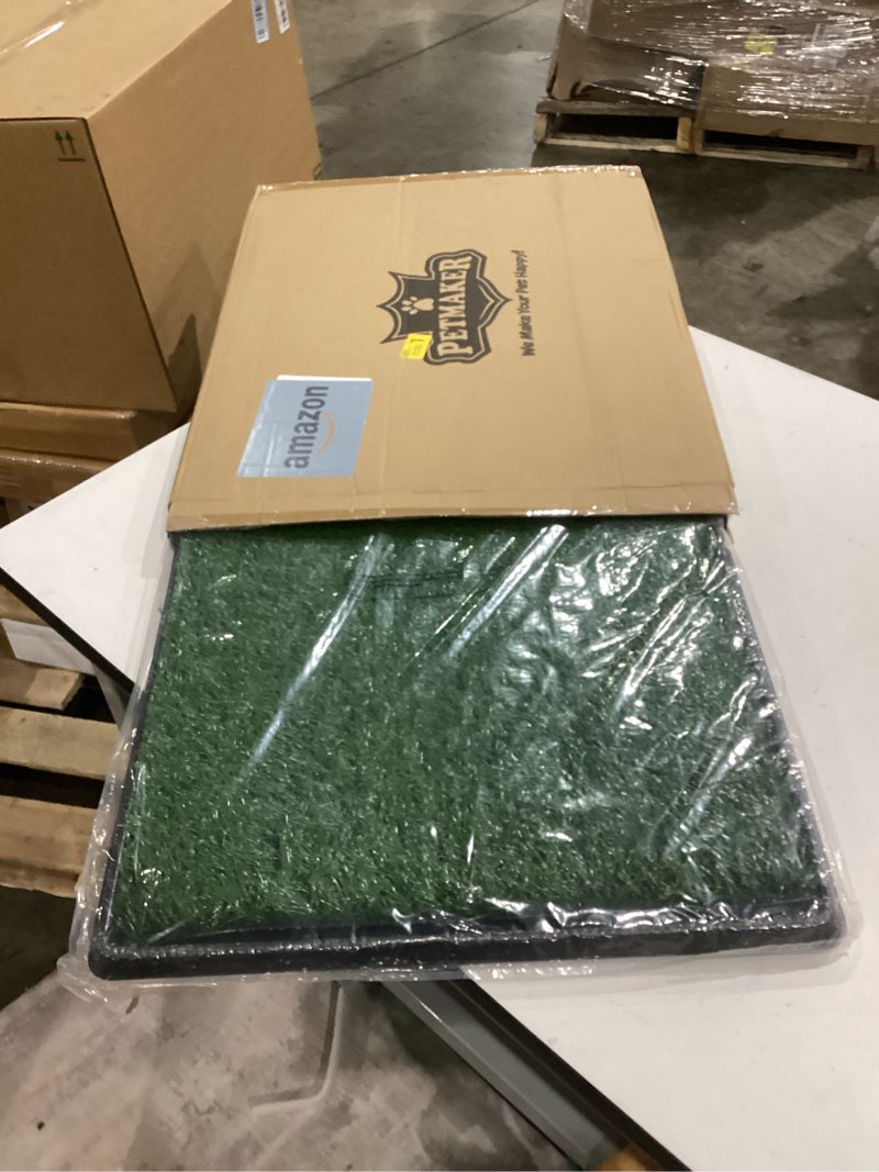 Condition photo showing New/Like New for artificial grass puppy pee pad for dogs and small pets - 20x25 inch, reusable 3-layer turf pads for dogs with tray - indoor and outdoor fake grass potty pet supplies by petmaker medium 3-layer system