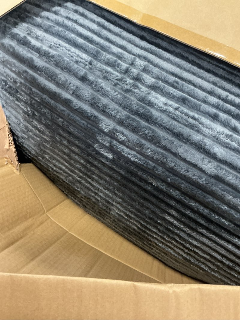 Condition photo showing Good Condition for 45'' Chaise Lounge Chair Indoor, Corduroy Upholstered Boneless Sofa Bed, Deep Seat Sleeper Couch Rea