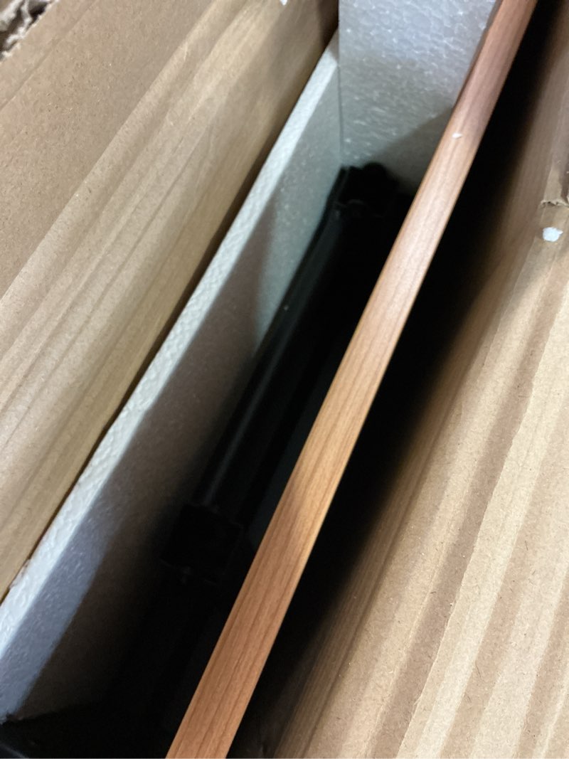 Condition photo showing Good Condition for need folding desk for home office 39-3/8'' length modern folding table computer desk no install needed teak color desktop black frame, ac5bb(10060) 39inch teak & black frame