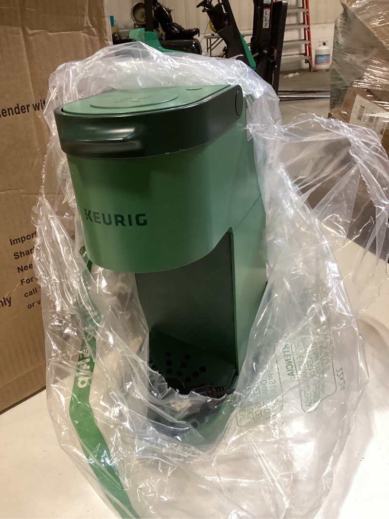 Condition photo showing Good Condition for keurig k-mini single serve k-cup pod coffee maker, 6 to 12oz brew size, with cord storage, perfect for small spaces, evergreen