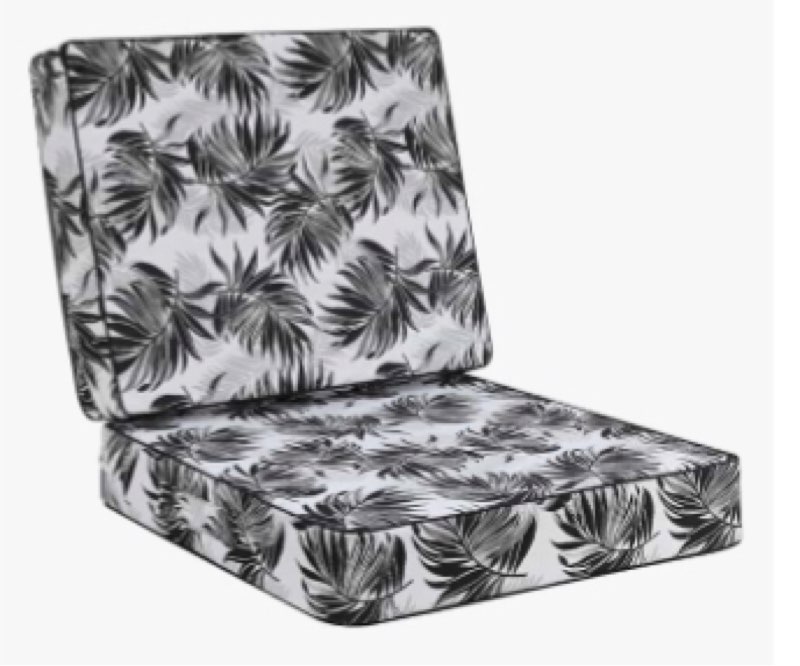 Favoyard Deep Seat Patio Cushion 24 x 24 x 4 in Waterproof Seat & Back Cushion Set with Color Fade R