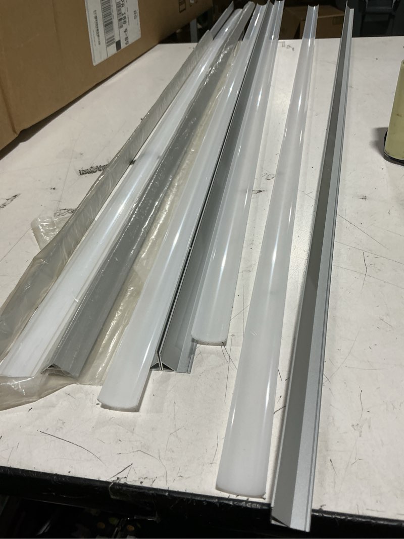 Condition photo showing As Is for muzata 10pack 6.6ft/2m v shape led channel silver aluminum led strip diffuser channel with milky white cover frosted corner lighting easy installation v1sw ww 2m