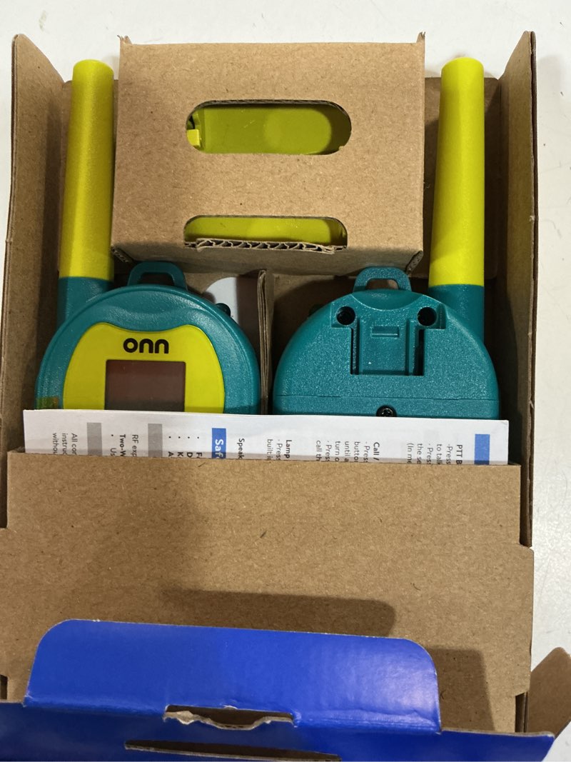 Condition photo showing Good Condition for onn kids  walkie talkies  up to 16 mile range  22 channels  led flashlight  2 pack