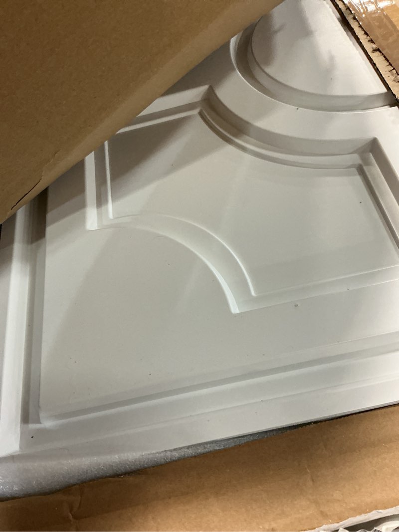 Condition photo showing Good Condition for 24 PCS 2x2 FT Geometric Circle Decorative Ceiling Tiles, 24x24 Inch 3D Modern Minimalist Ceiling Panels, PVC Waterproof Cuttable Material Ideal for Living Room Bedroom Cover 96 Sq.Ft Geometric ring