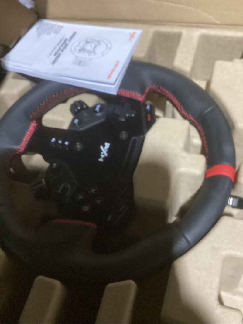 Condition photo showing New/Like New for PXN Direct Drive Racing Wheel, V10 Ultra Gaming Steering Wheel - 3.2Nm Force Feedback Steering Wheel for PC/Xbox/ PS4, 270mm Leather Wheel with 4 Paddle Shifters, Adjustable Pedals