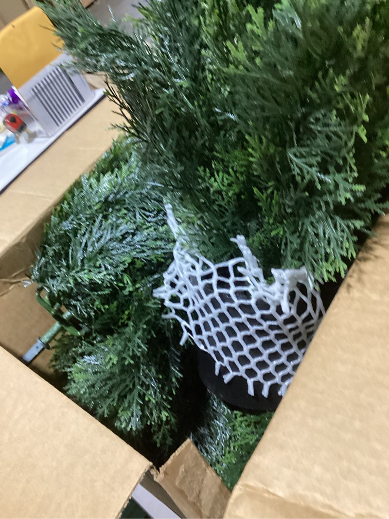 Condition photo showing Good Condition for (SIMILAR TO STOCK PHOTO)2ft Artificial Cedar Trees for Outdoors Planters Set of 2 Topiary Trees Artificial Outdoor Indoor Realistic Faux Cedar Tree for Home Front Porch Office Entryway Decor 2FT 2