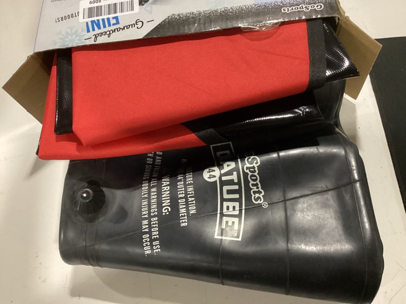 Condition photo showing As Is for gosports 44 inch heavy-duty winter snow tube with premium canvas cover - choose your style - commercial grade sled red 44 inch