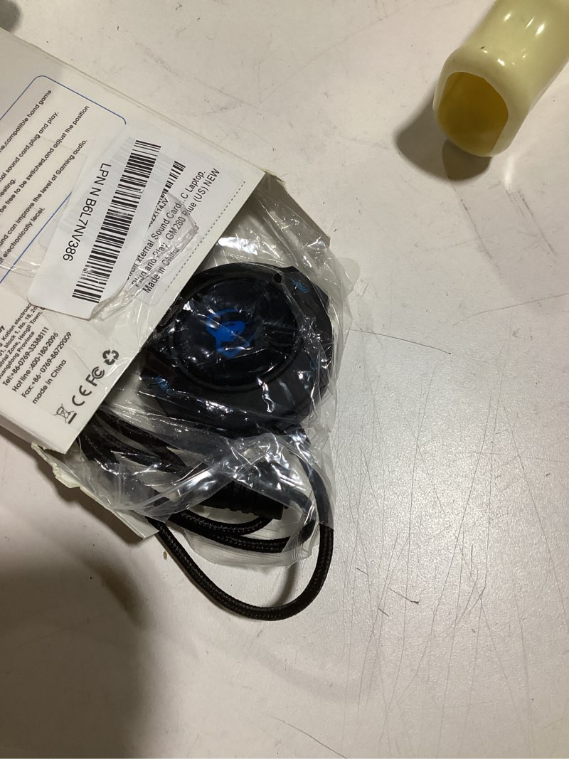 Condition photo showing Good Condition for micolindun external sound card usb hubs audio adapter to usb port & 3.5mm audio & micro jack for pc laptop. plug and play (blue)