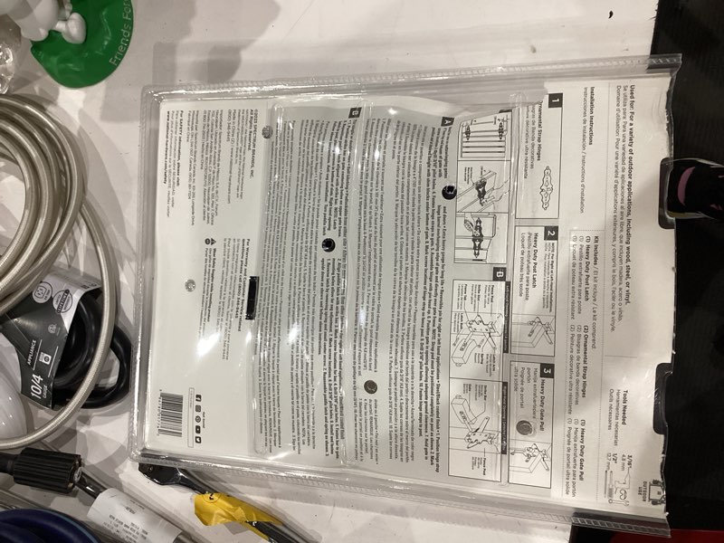 Condition photo showing As Is for national hardware 7-7/8-in black gate hardware kit