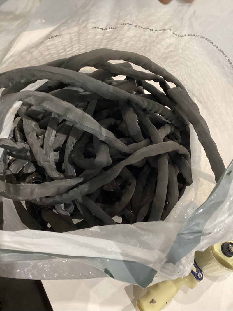 Condition photo showing As Is for zero-g teknor apex 5/8-in x 50-ft premium kink free woven gray hose