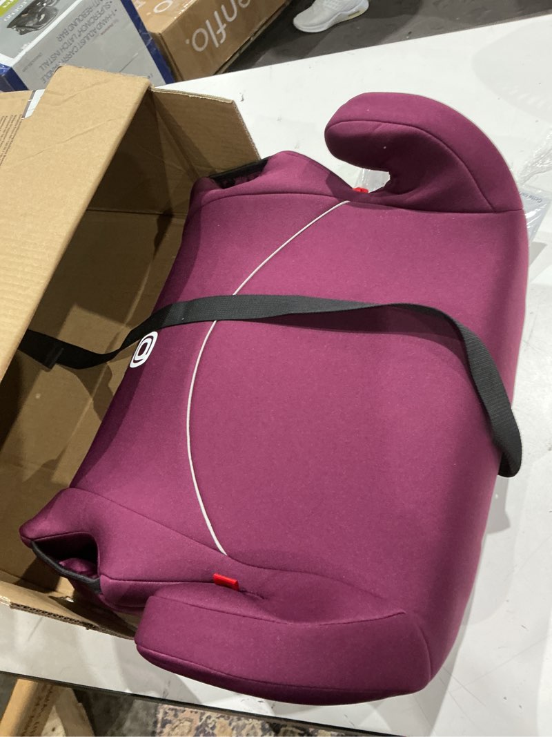 Condition photo showing Good Condition for diono solana, no latch, single backless booster car seat, lightweight, machine washable covers, cup holders, pink single pink