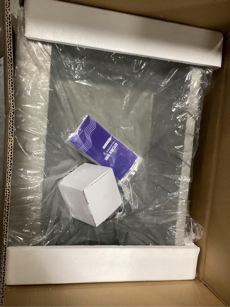 Condition photo showing Good Condition for 24 Inch Kitchen Sink Drop-in, 18 Gauge Stainless Steel Single Bowl Single Faucet Hole Top Mount Workstation Sink, D24"xW18"xH9" D24" x W18" x H9" Brushed