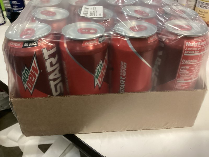 Condition photo showing New/Like New for BB 08/04/2025)Mountain Dew Kickstart, Fruit Punch, 92mg Caffeine, Vitamins B & C, 80 Calories, 5% Juice, 16 fl oz (12 Count) Fruit Punch 16 Fl Oz (Pack of 12)
