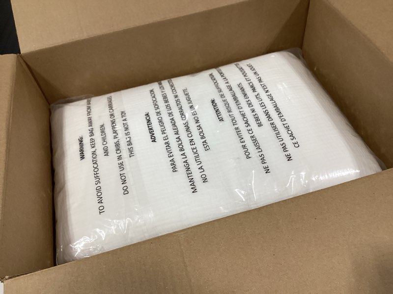 Condition photo showing New/Like New for emme muslin duvet cover queen size cream white, 100% cotton linen like comforter cover soft breathable lightweight gauze duvet cover with 2 pillowcases, 90"x90" 02 - cream white (no comforter) queen