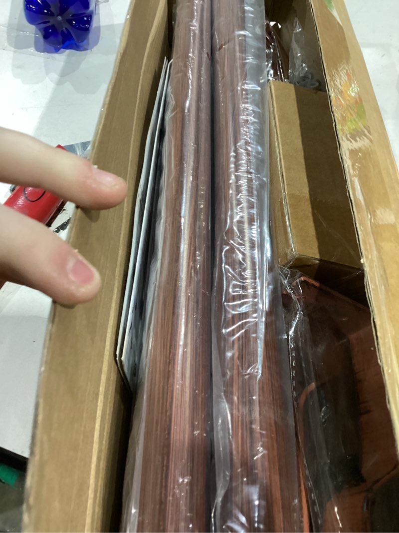 Condition photo showing New/Like New for Wood Curtain Rod for Windows 66 to 120,1 inch Heavy Duty Decorative Curtain Rods with Imitation Wooden Grain Finials, Adjustable Boho Drapery Rod for Bedroom, Kitchen 66-120"