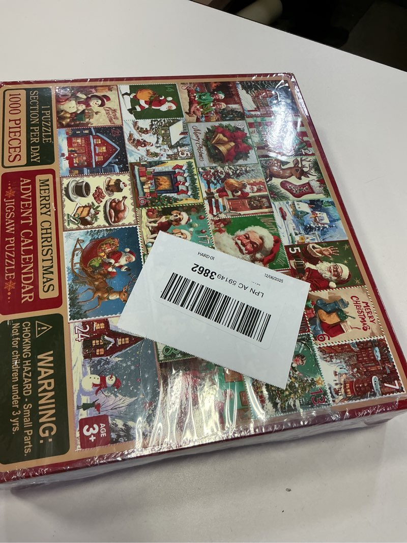 Condition photo showing New/Like New for joyin 1000 pcs christmas advent calendar 2025 puzzles, 24 days christmas countdown puzzles for xmas party favors supplies, classroom prizes, boys girls kids fun gifts