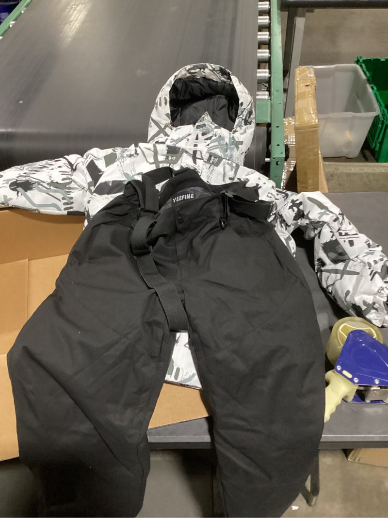 Condition photo showing Good Condition for wowulovely men's winter snowsuit waterproof windproof mountain jacket and pant sets insulated snowboarding skisuit large black 3