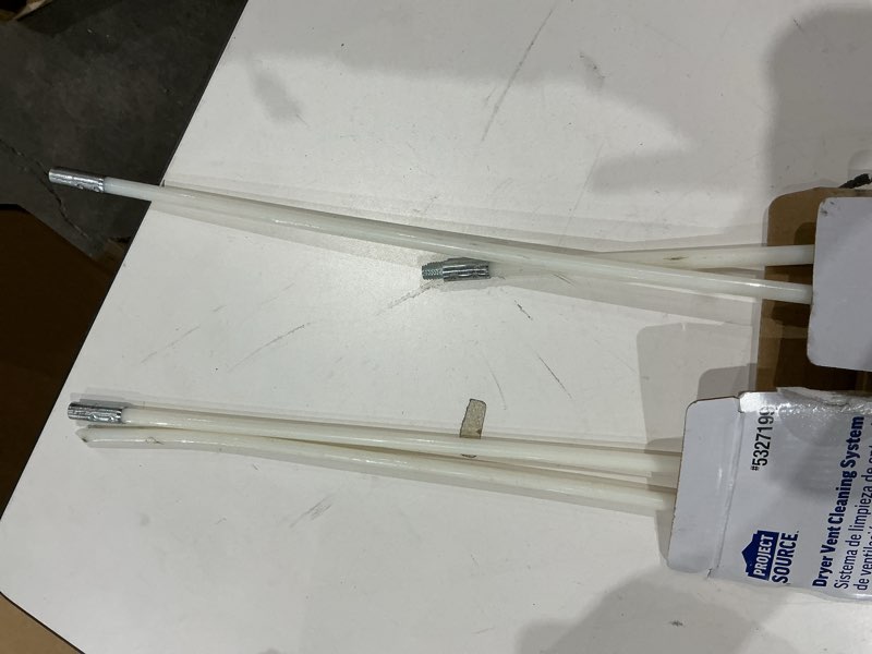 (missing pieces)(only 4 pieces inside)Project Source Dryer Vent Cleaning System 10 PC Flexible Vent Cleaning Kito