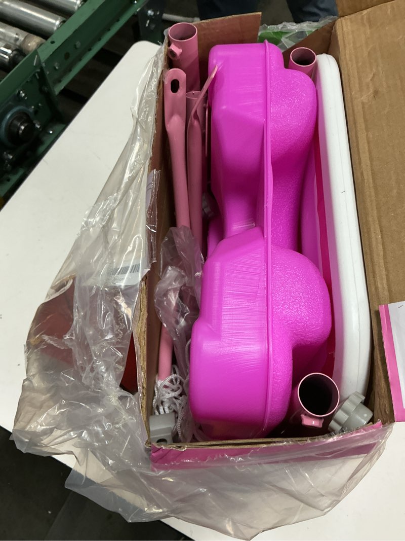 Condition photo showing As Is for toddler basketball hoop for girls pink basketball goals adjustable height 2.9ft-6.2ft kids basketball hoop indoor outdoor play outside backyard toys for 2 3 4 5 6 year old girl birthday gifts