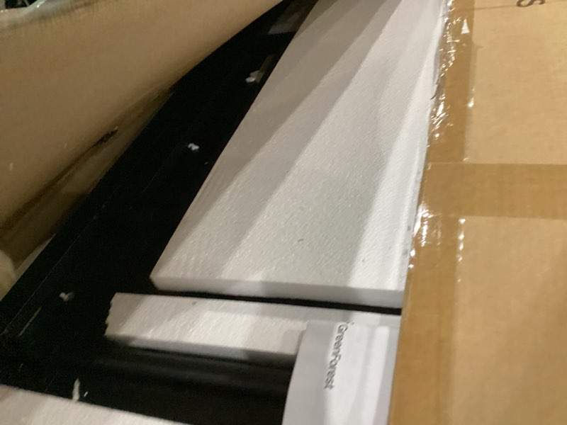 Condition photo showing As Is for GreenForest No Assembly Folding Desk, 2-Tier Compact Computer Desk with Shelf, Space Saving Foldable Table for Home Office, Dorm or Apartment, Portable Collapsible Sturdy Laptop Desk, Black 22 x 27.3 inch Black