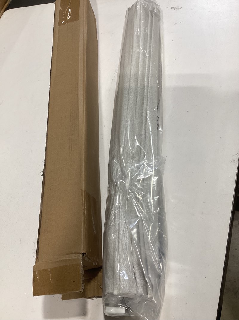 Condition photo showing New/Like New for lazblinds no tools no drill cordless roman shades for windows, blackout thermal insulated uv blocking window blinds, room darkening fabric blinds for indoor windows, 23'' w x 48'' h, off white blackout - off white 23" w x 48" h
