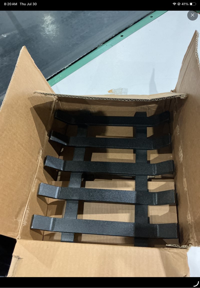 Condition photo showing As Is for firewood rack stable firewood holder for backyard outdoor activities