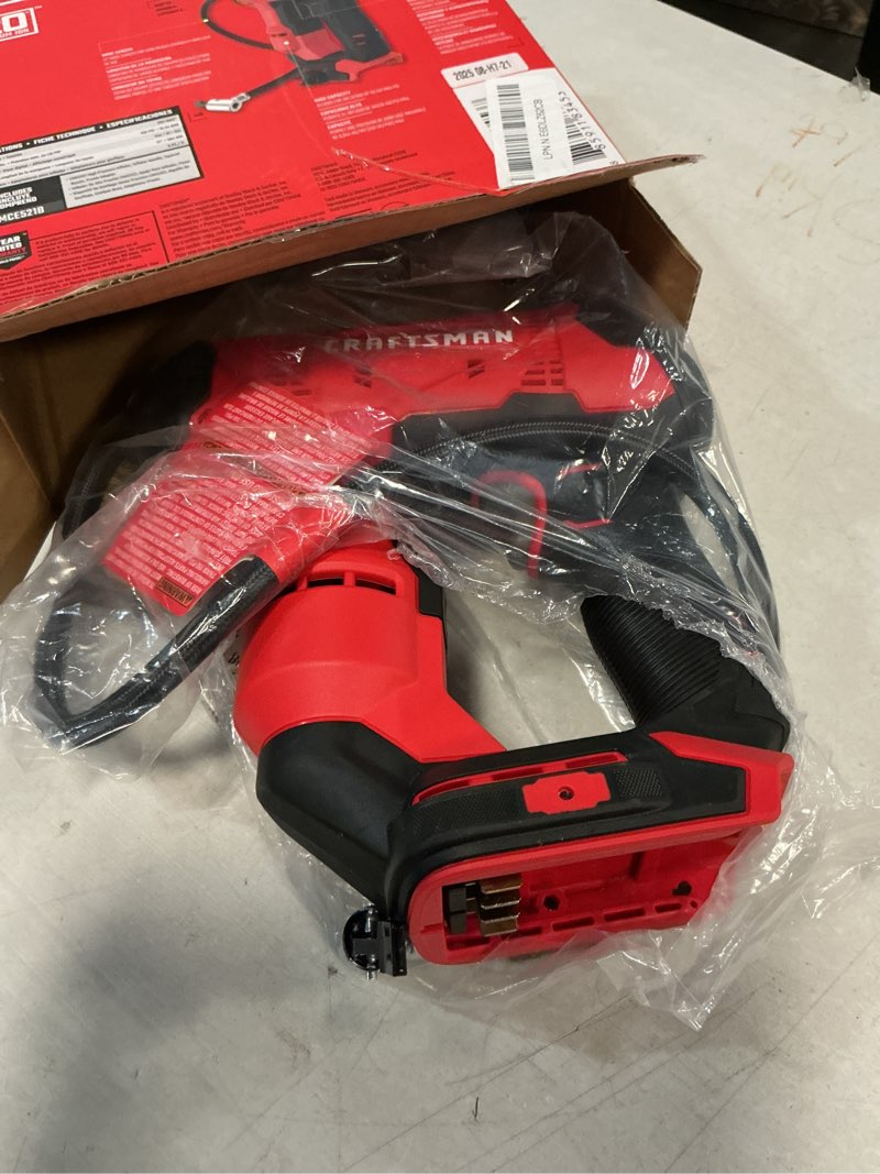 Condition photo showing Good Condition for craftsman v20 air compressor portable, cordless tire inflator, up to 150 psi tire pump, with digital pressure gauge, tool only (cmce521b)