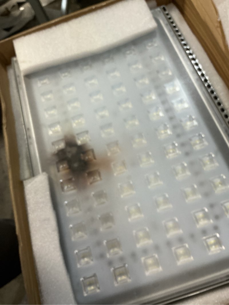 Condition photo showing As Is for Viugreum 500W LED Flood Light, New Slim Design, IP67 Waterproof Outdoor Floodlights, 40000LM Daylight White (6000-6500K), Super Bright Security Wall Lights for Garage, Garden, Lawn, Yard,Ship from USA