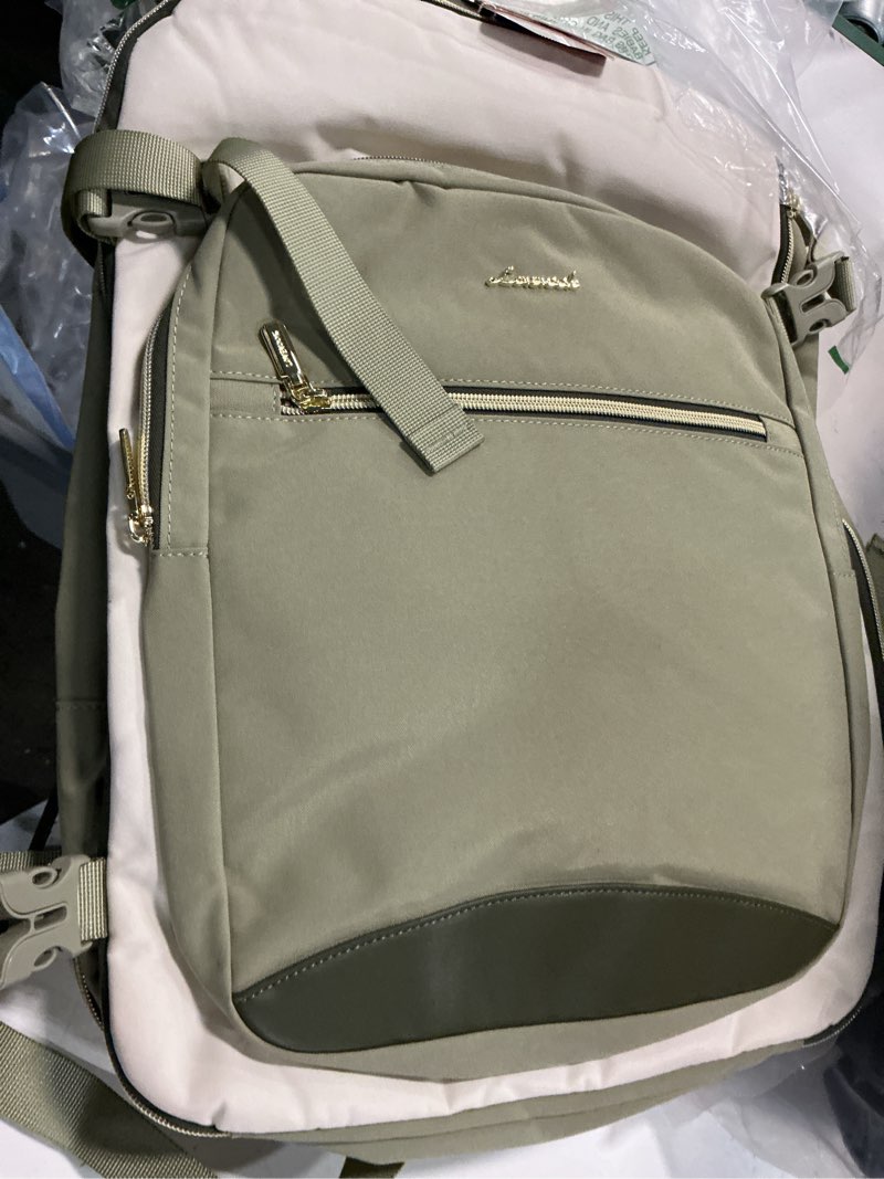 Condition photo showing Good Condition for lovevook 40l travel backpack for women & men, airline approved carry on luggage with 3 packing cubes, tsa overnight bags, waterproof personal item bag, weekender essentials backpacks fits 17" laptop 40l-4pcs light green-beige-olive green
