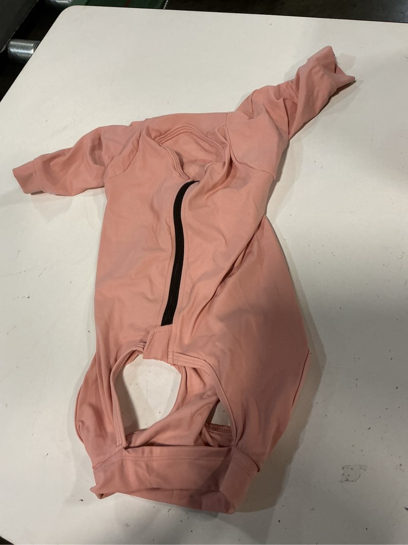 Condition photo showing Good Condition for ( size  medium ) koeson dog recovery suit hind leg, recovery sleeve for female male dogs, pet leg sleeve to stop licking, pet rear leg wound cover, dog spay onesie for wound heal care medium pink