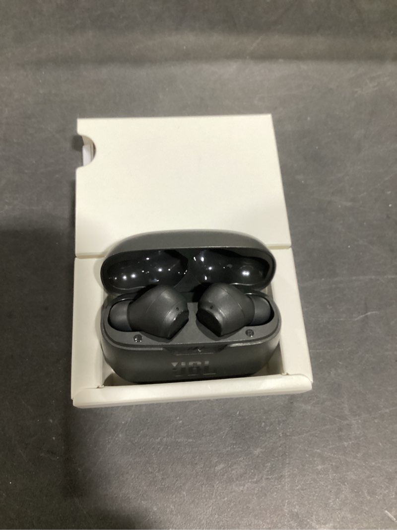 Condition photo showing Good Condition for JBL Vibe Beam - True Wireless JBL Deep Bass Sound Earbuds, Bluetooth 5.2, Water & Dust Resistant, Hands-Free Call with VoiceAware, Up to 32 Hours of Battery Life (Black) Black Earbuds