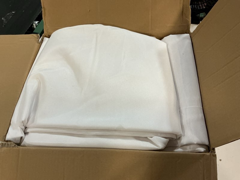 Condition photo showing Good Condition for 6-pack white round tablecloths, 120 inches, stain-resistant polyester for 5-6 ft round tables - washable table covers for weddings, banquets, birthday, parties, events white 120 in, 6 pack