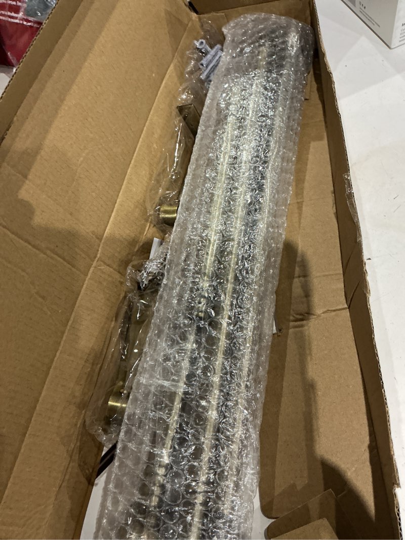 Condition photo showing Good Condition for antique brass curtain rods for windows 28 to 48 inch, 5/8 inch small curtain rod set with brackets, heavy duty drapery rod for bedroom, living room, brushed brass only 28 & 48 inch antique brass