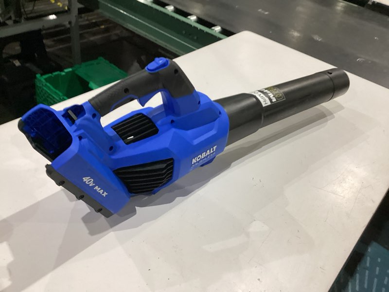 Condition photo showing As Is for kobalt 40-volt 600-cfm 130-mph battery handheld leaf blower