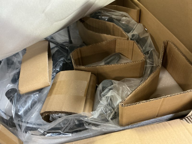 Condition photo showing New/Like New for Modern Black Crystal Chandeliers,24” Ceiling Round Chandelier,Luxury Flush Mount Pendant Light Fixture with Chain Farmhouse 4 Tiers K9 Chandelier for Dining Room Bedroom Foyer