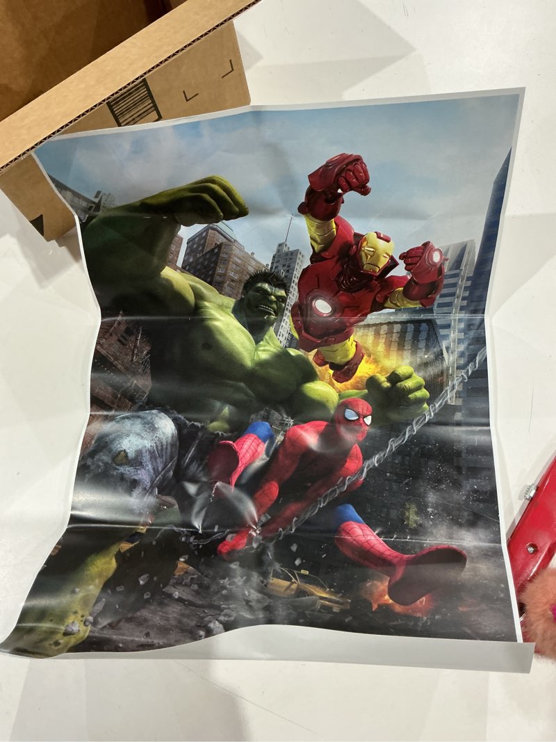 Condition photo showing As Is for marvel comics hulk - marvel adventures iron man special edition #1 wall poster, 19l" x 13w", premium unframed version premium unframed version 19"l x 13"w