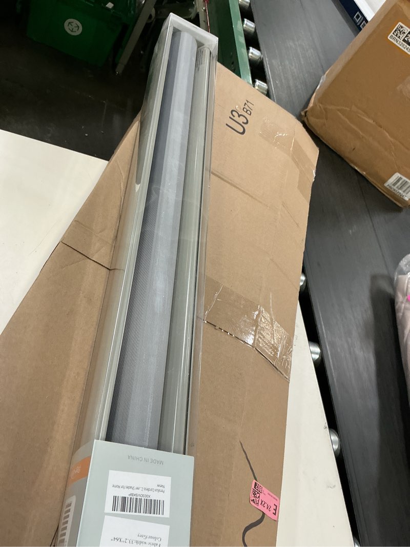 Condition photo showing New/Like New for persilux cordless zebra blinds for windows free-stop roller windows shades (34" w x 64" h, grey) dual layer light control for day and night, light filtering sheer shades for home 34"w x 64"h grey