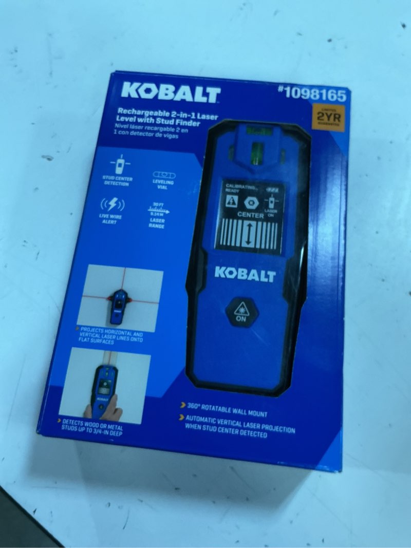 Condition photo showing Good Condition for kobalt 30-ft red line generator laser level rechargeable 2-in-1 with stud finder kit