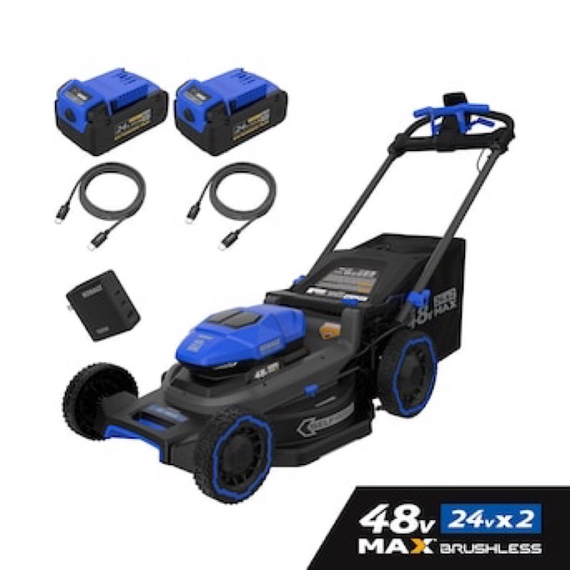 kobalt 40-volt 21-in self-propelled battery mower (6 ah battery charger included)