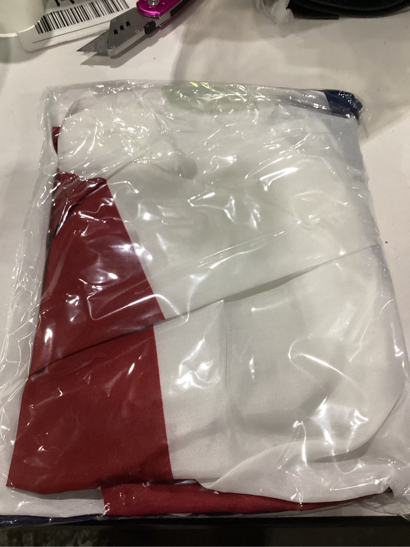 Condition photo showing As Is for 3x6 ft american pleated fan flag patriotic half fan bunting, 4th of july memorial day decorations for 250th anniversary