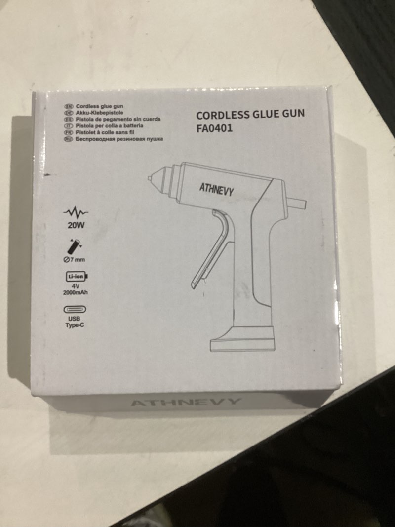 Condition photo showing Good Condition for cordless hot glue gun, 10s fast preheat, 30pcs mini glue sticks 7x100mm, 4v 20w type-c rechargeable, anti-drip, auto-off, for diy crafts, repair, decoration (white)