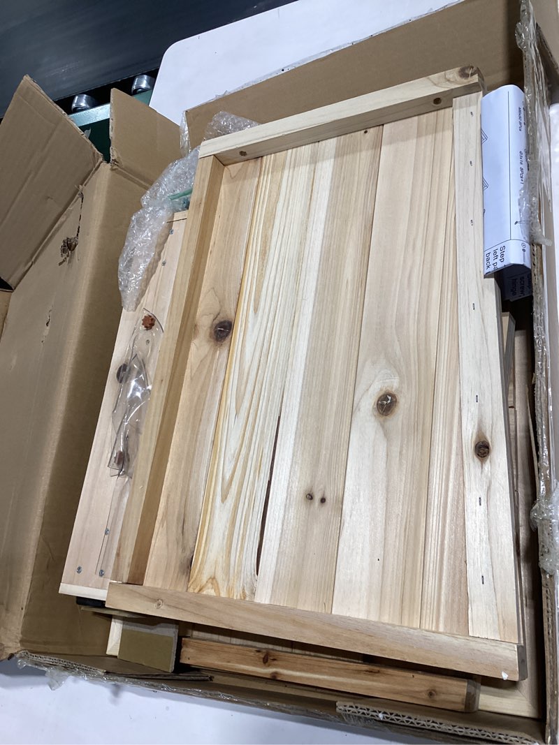 Condition photo showing As Is for rockever outdoor cat house,outdoor cat houses for feral cats weatherproof rabbit hutch small, wooden small pet house and habitats-beige