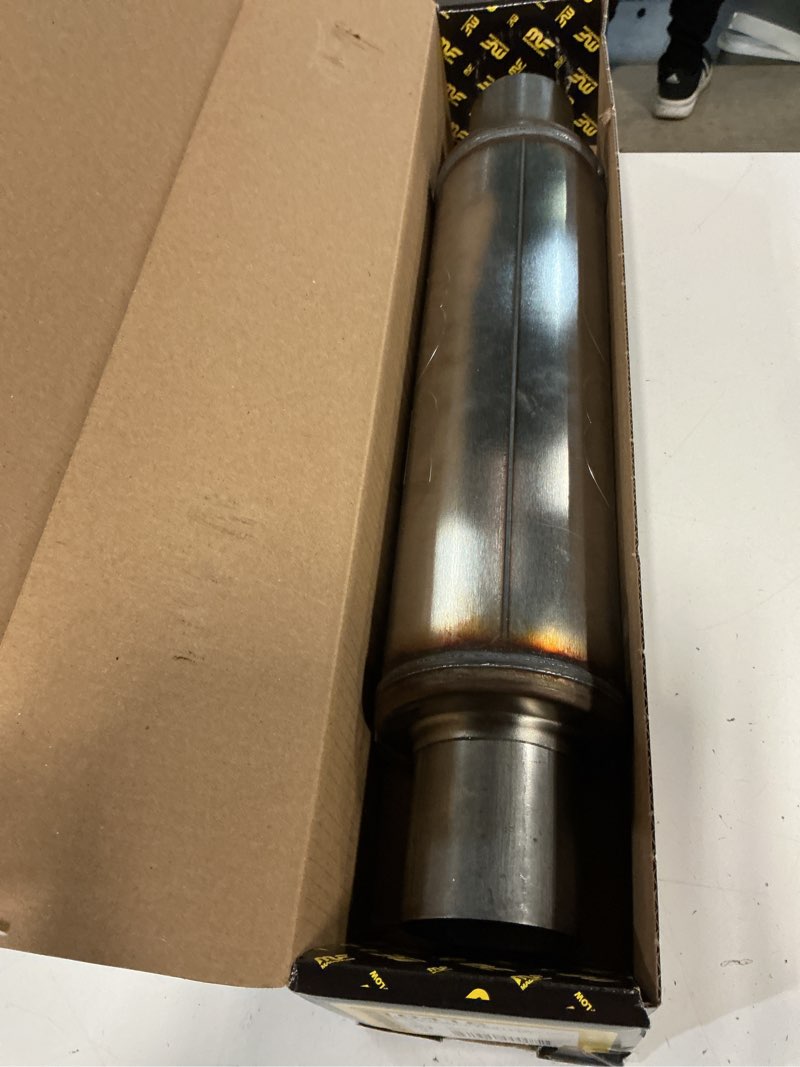 Condition photo showing Good Condition for magnaflow performance exhaust muffler 10416: 2.5"/2.5" inlet/outlet, 4x4x14" round, stainless steel, satin finish 2.5 in. inlet/outlet