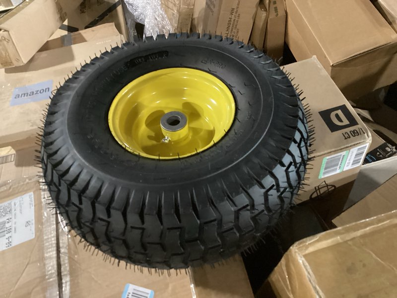 Condition photo showing Good Condition for similar to wiltire 15x6.00-6 tire and wheel assembly (2 pack),replacement riding lawn mower front tires - with 3\" centered hub and 3/4\" bushings (extra 5/8\" bushings)