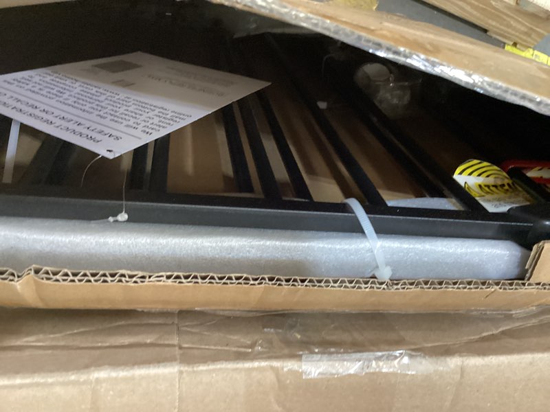 Condition photo showing Good Condition for keny 29.7"-46" baby gate for stairs, auto close dog gates for doorways, pressured mounted no drilling pet gate extra wide, one-hand opening dual lock stair gate, indoor kids necessities, black black 29.7-46"wide,30"tall