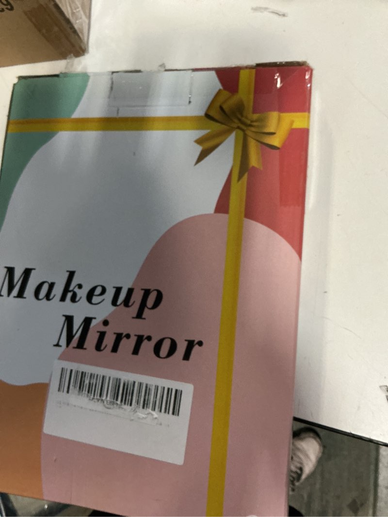 Condition photo showing New/Like New for yekkopt rechargeable vanity mirror with lights,desk makeup mirror with lights,portable travel for makeup desk ? dressing room,3 color lighting, dimmable touch screen white 10"l x 7"w