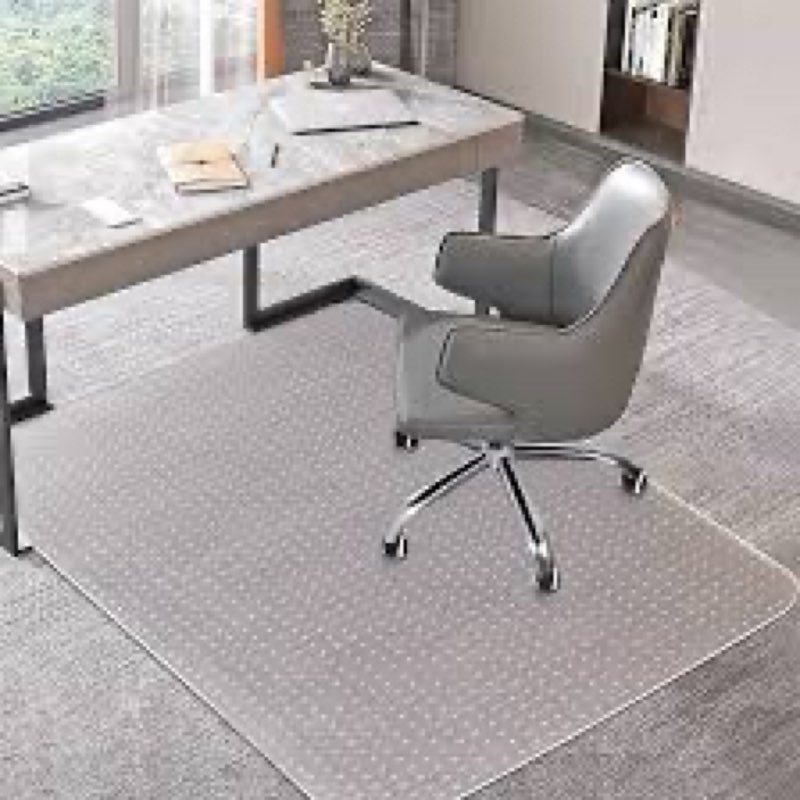 BesWin Office Chair Mat for Carpets, 48'' x 30'' Clear Computer Desk Chair