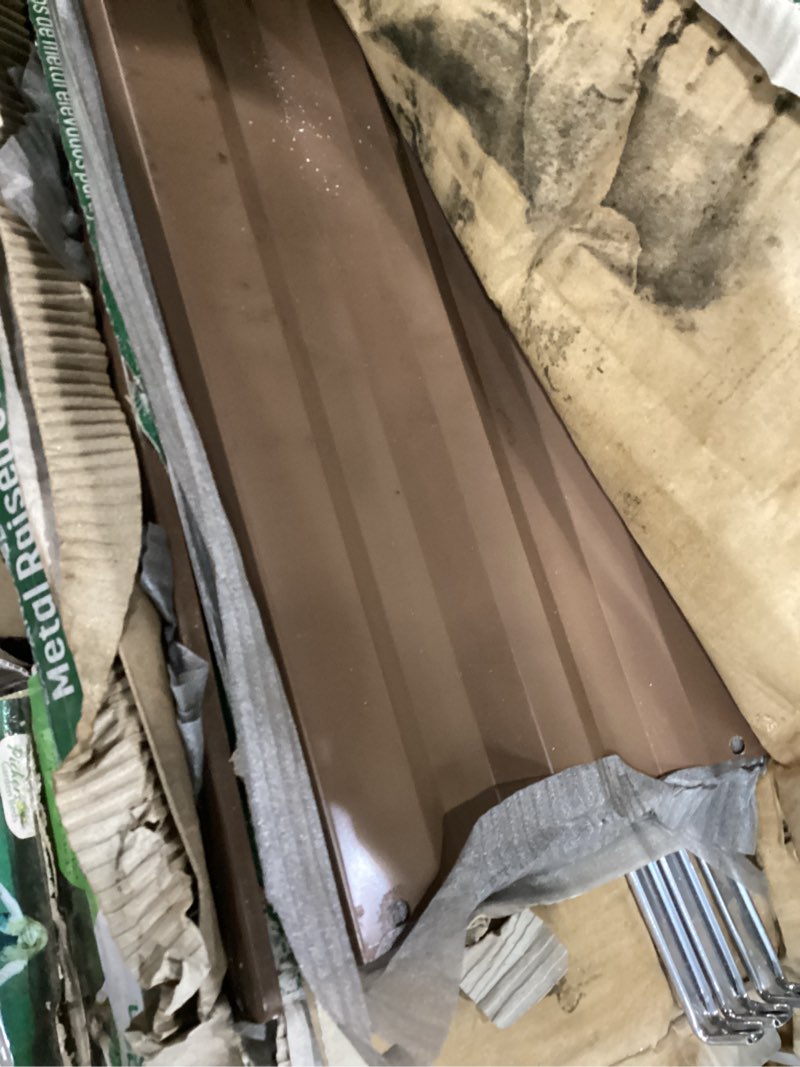 Condition photo showing As Is for sta-green metal raised garden bed 36-in l x 36-in w x 10-in h