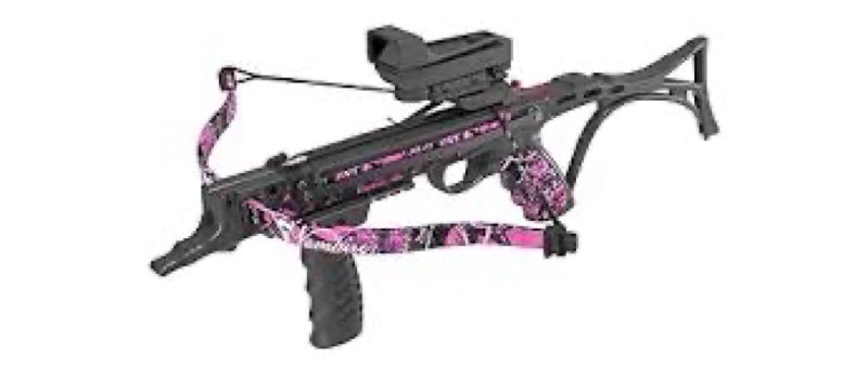 Cypress Outdoors Pistol Crossbow with Double Safety System 80 Pounds Self-Cocking with Red Dot with 