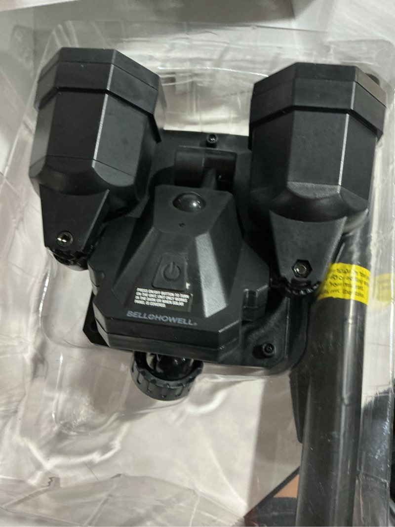 Condition photo showing As Is for bell and howell bionic spotlight duo solar outdoor security light solar lights 120° beam angles